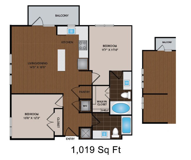 1019 - 1179 Sq Ft 3072 floor plan